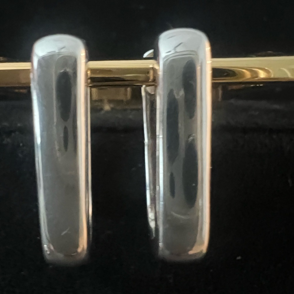 Mejuri Sterling Silver Rectangular Hoop Earrings - image 2